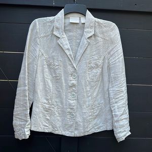 Chico’s Linen Crop Safari Jacket Size 0